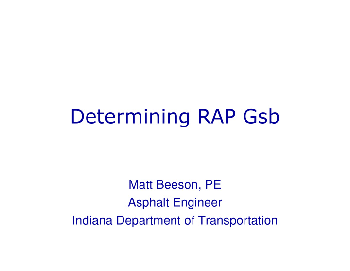 determining rap gsb