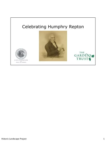 Celebrating Humphry Repton  Historic Landscape Project  1 CBF  bit bonkers, such a busy time,