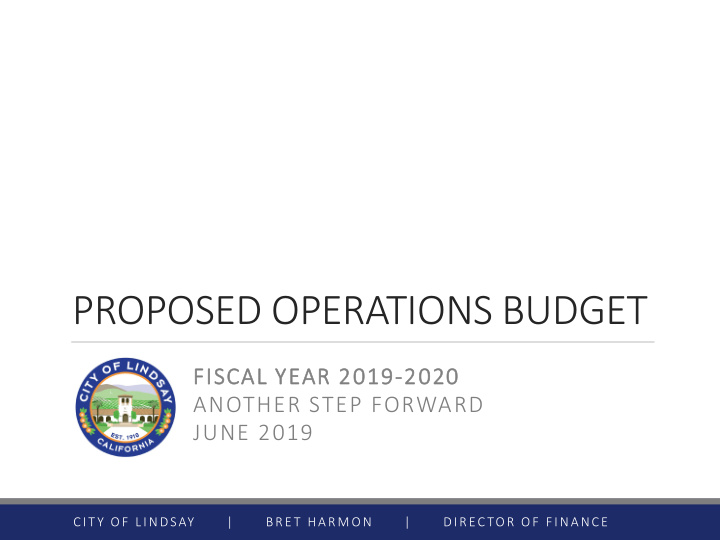 proposed operations budget