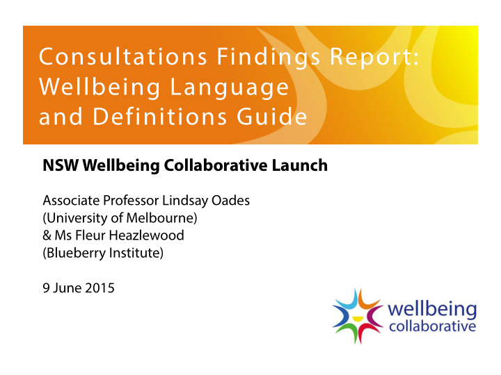 consultations findings report wellbeing language and