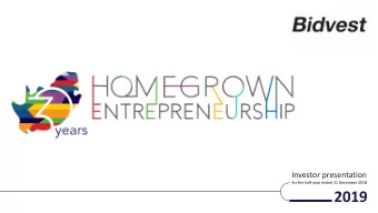 2019  agenda Introduction 01  Lindsay Ralphs Financial review 02  Mark Steyn Operational updates 03