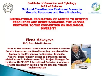 PROTOCOL T  PR  OCOL TO  O THE  THE CON  CONVENTI  VENTION  ON ON B  ON BIOL  IOLOGICAL  OGICAL