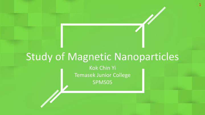 study of magnetic nanoparticles