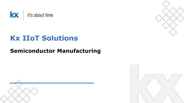 kx iiot solutions