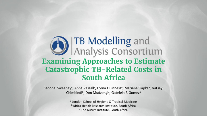 catastrophic tb related costs in south africa