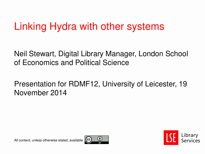linking hydra with other systems