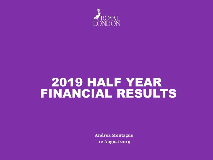 2019 half year