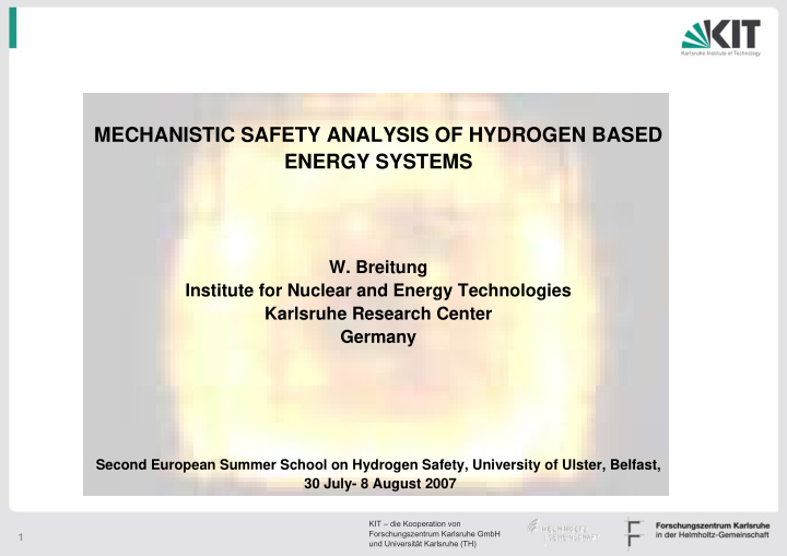 mechanistic safety analysis of hydrogen based energy
