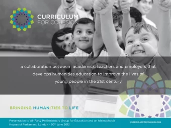 young people in the 21st century  Presentation to All-Party Parliamentary Group for Education and