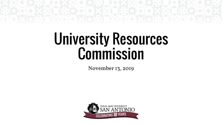 university resources commission