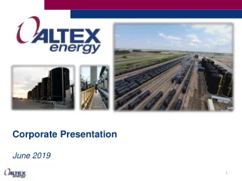 Corporate Presentation  June 2019  1  Agenda  The Problem  Diluent Value Loss with Pipelined