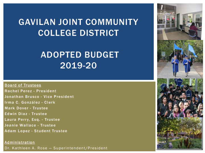 gavilan joint community college district adopted budget