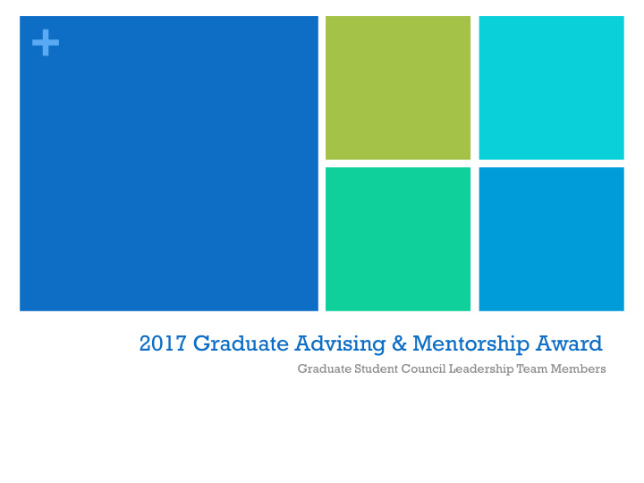 2017 graduate advising mentorship award graduate student