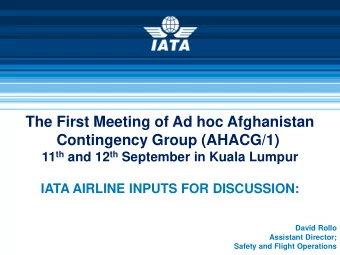 The First Meeting of Ad hoc Afghanistan  Contingency Group (AHACG/1) 11 th and 12 th September in
