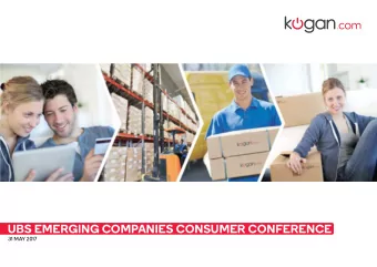 UBS EMERGING COMPANIES CONSUMER CONFERENCE  31 MAY 2017  IMPORTANT NOTICE  This disclaimer applies