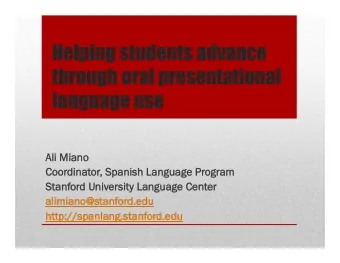 Helping students advance  through oral presentational  language use  Ali  li M  Miano  no  Coordina