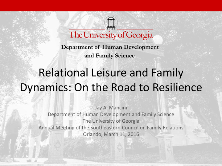relational leisure and family dynamics on the road to