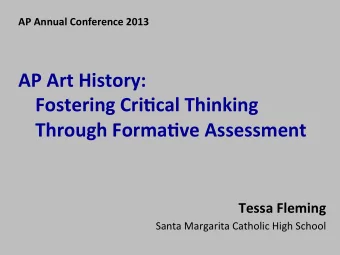 AP  Art  History:      Fostering  Cri1cal  Thinking