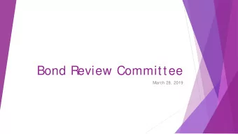 Bond Review Committee  March 28, 2019  As we begin  S  ign-in/  Dietary  requirements