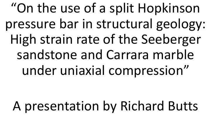 on the use of a split hopkinson pressure bar in