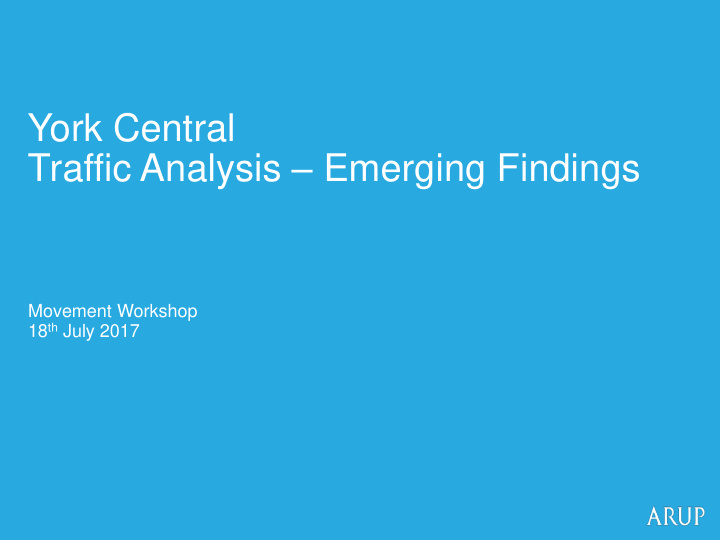 york central traffic analysis emerging findings