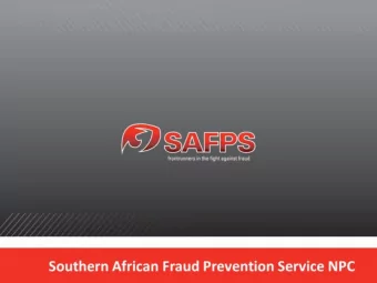 Southern African Fraud Prevention Service NPC  Do know who you are dealing with?  Do know who you