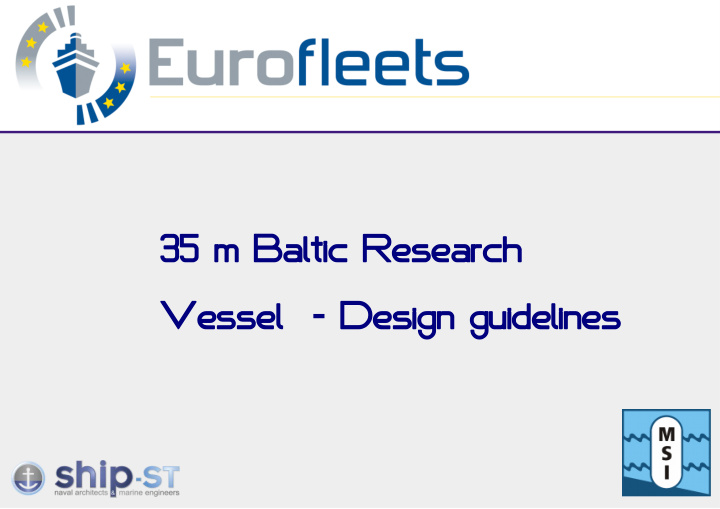 35 m baltic research vessel design guideli lines