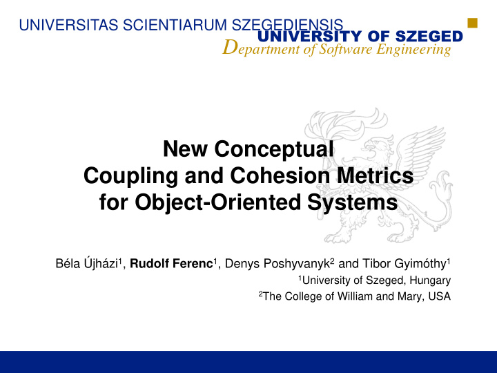 coupling and cohesion metrics