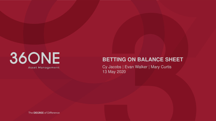 betting on balance sheet