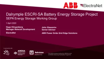 Dalrymple ESCRI-SA Battery Energy Storage Project  SEPA Energy Storage Working Group  1 April 2020