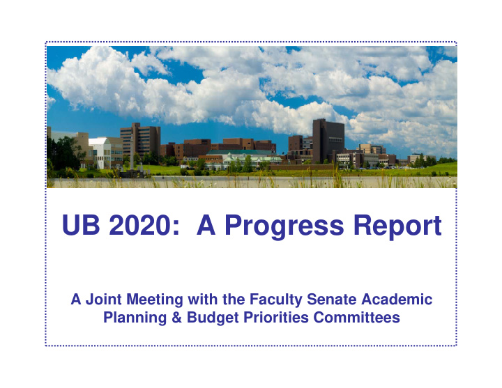 ub 2020 a progress report