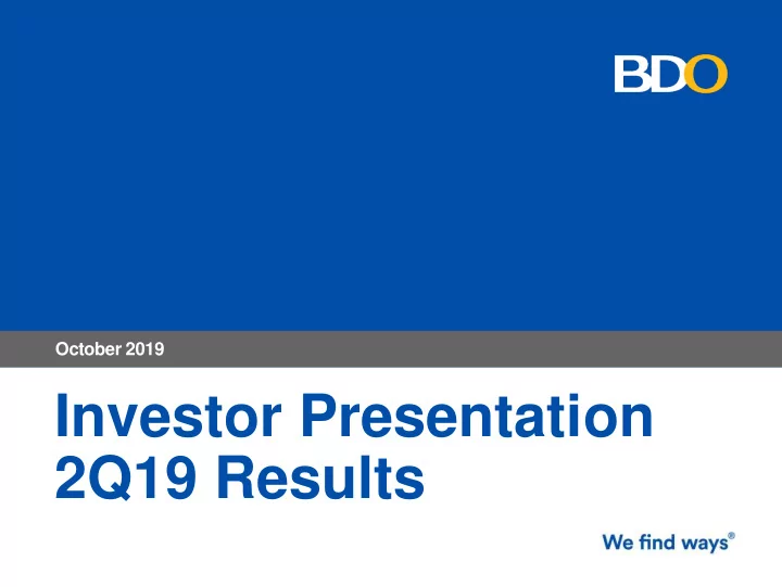investor presentation