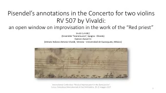 Pisendels annotations in the Concerto for two violins  RV 507 by Vivaldi: an open window on
