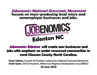 focuses on mass-producing local micro and  focuses on mass-producing local micro and  nonemployer