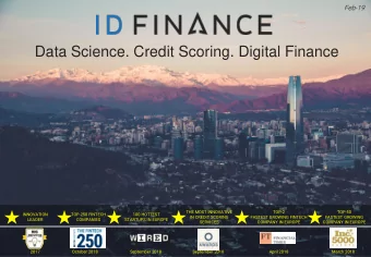 Data Science. Credit Scoring. Digital Finance  THE MOST INNOVATIVE  TOP-2  TOP-50  INNOVATION