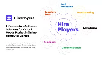 Hire  Infrasuructure Sofuware  Adveruising  Adveruising  Players  Solutions for Viruual  Goods