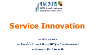 Service Innovation  .
