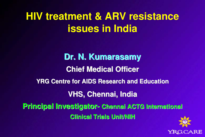 hiv treatment arv resistance issues in india