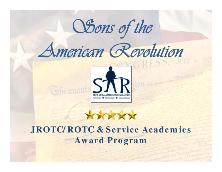 sons of the sons of the american revolution american