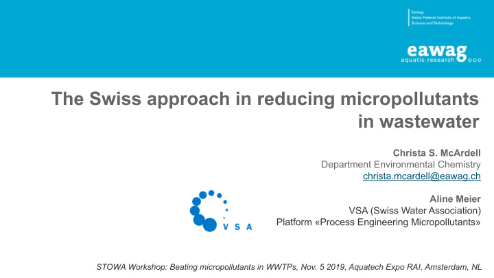 the swiss approach in reducing micropollutants in