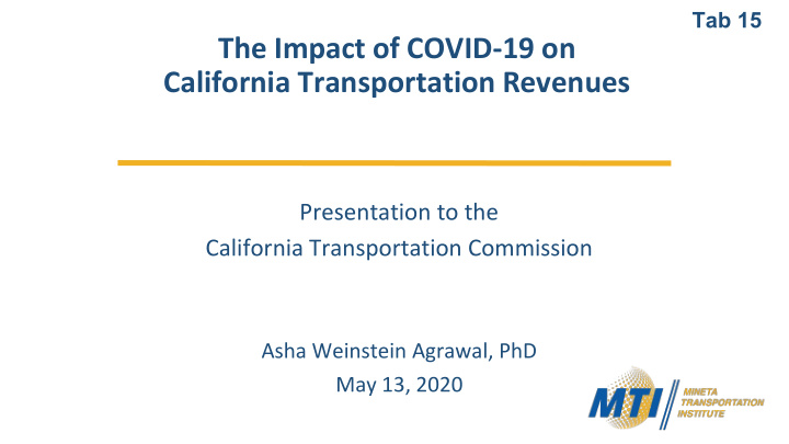 the impact of covid 19 on california transportation