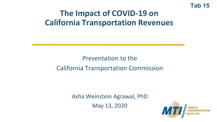 the impact of covid 19 on california transportation