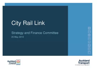 City Rail Link  Strategy and Finance Committee  23 May 2012  Progress   Minister of Transport