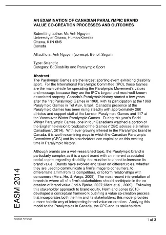 EASM 2014  differentiate a firm from its competitors, or to form relationships with  consumers