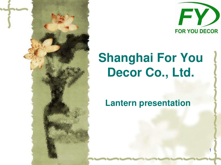 shanghai for you decor co ltd