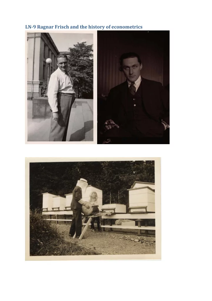 ln 9 ragnar frisch and the history of econometrics