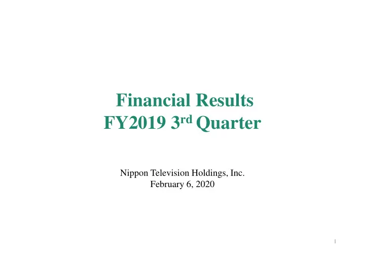 fy2019 3 rd quarter