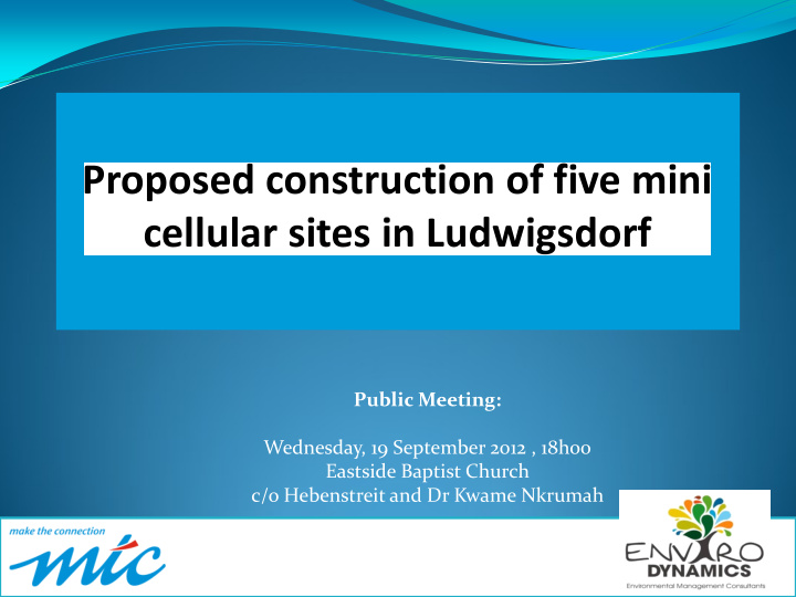public meeting wednesday 19 september 2012 18h00 eastside