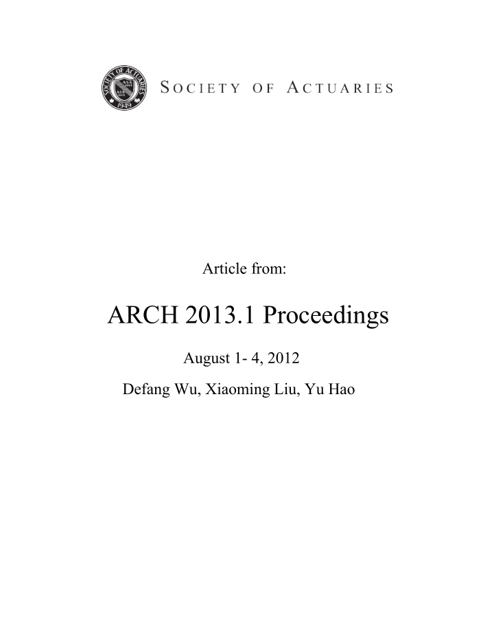 arch 2013 1 proceedings