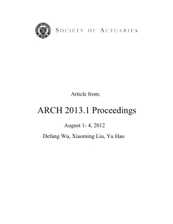ARCH 2013.1 Proceedings August 1- 4, 2012  Defang Wu, Xiaoming Liu, Yu Hao  Assessing systematic